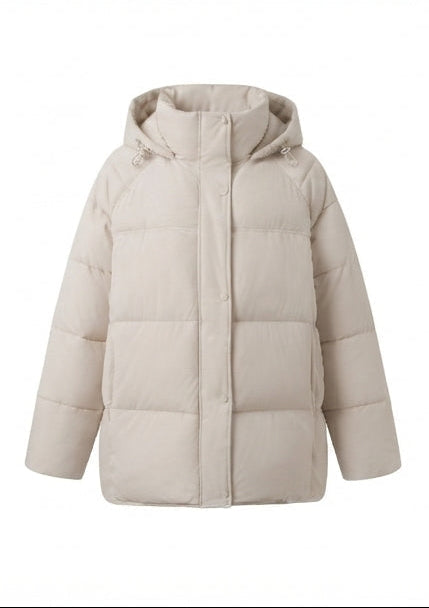 Damen kurze gepolsterte Winterjacke mit hohem Stehkragen und verdeckter Knopfleiste