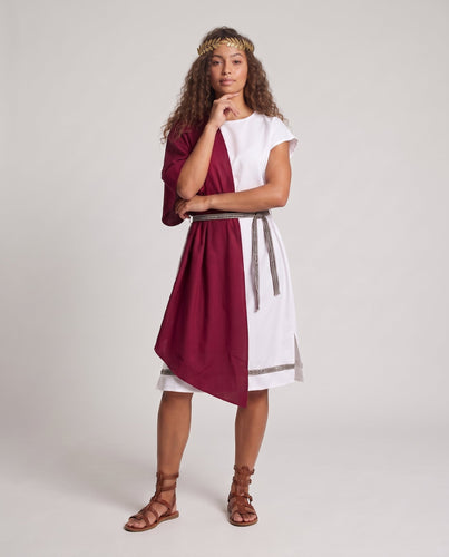 Damen Festliches Antik-Rollenspiel-Kleid mit vielseitigem Zubehör Drune
