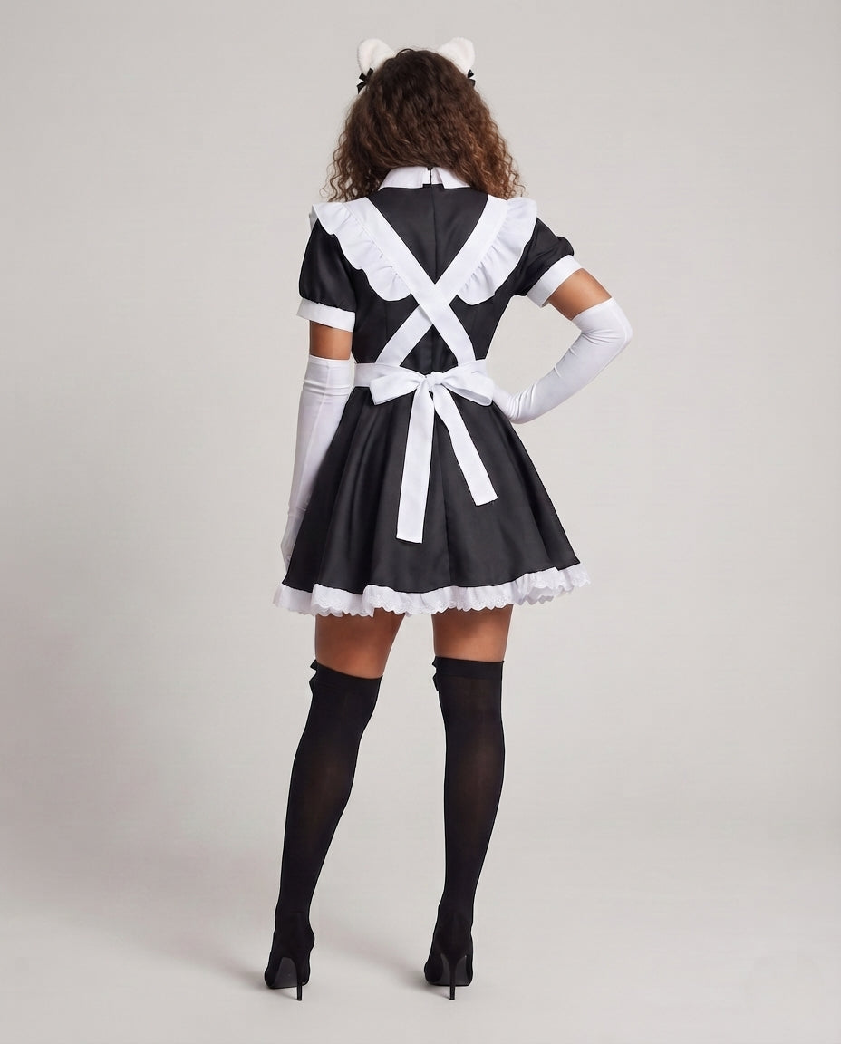 Damen Kostümset mit eleganter Schürze und Accessoires Drune