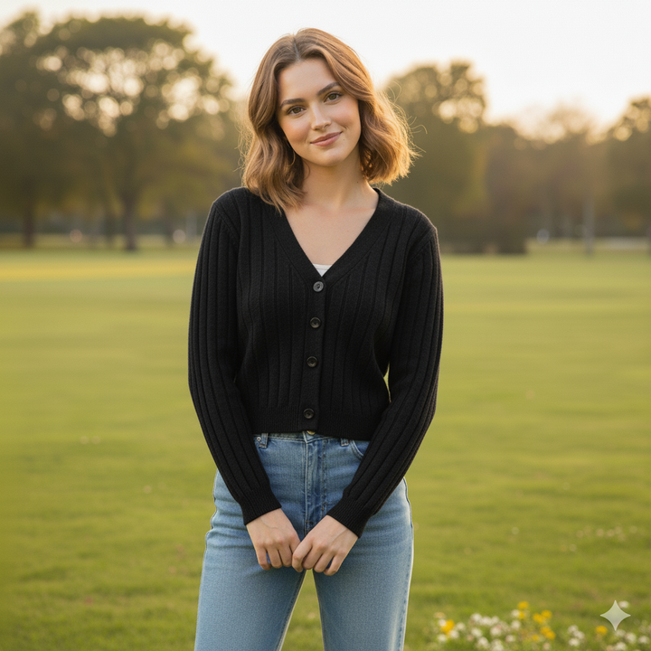 Drune | Schnürgestrickter Pullover mit V-Ausschnitt für Damen
