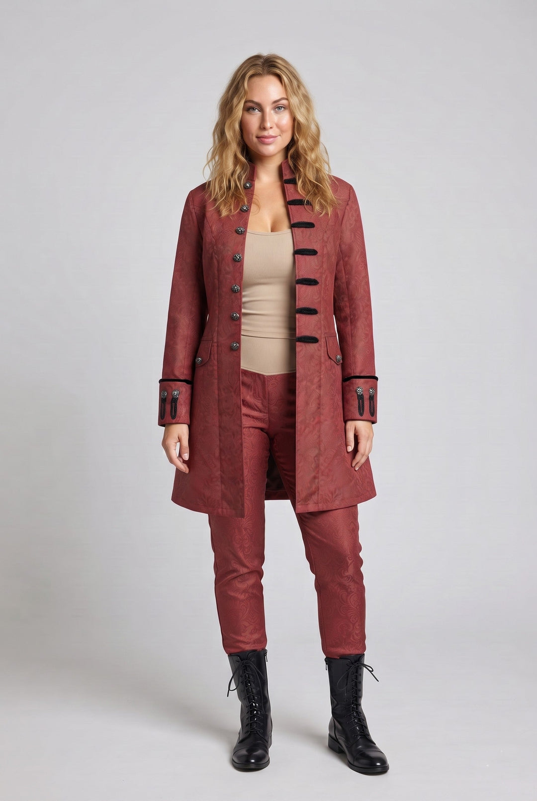 Damen stilvolles, elegantes Weste mit luxuriösen Verzierungen und asymmetrischem Schnitt Drune