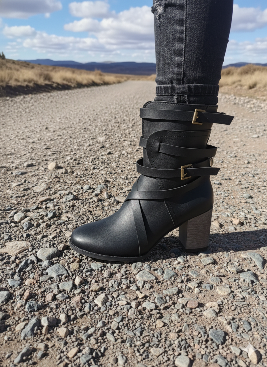 Eudex - Stylische Lederstiefel Retro-Look
