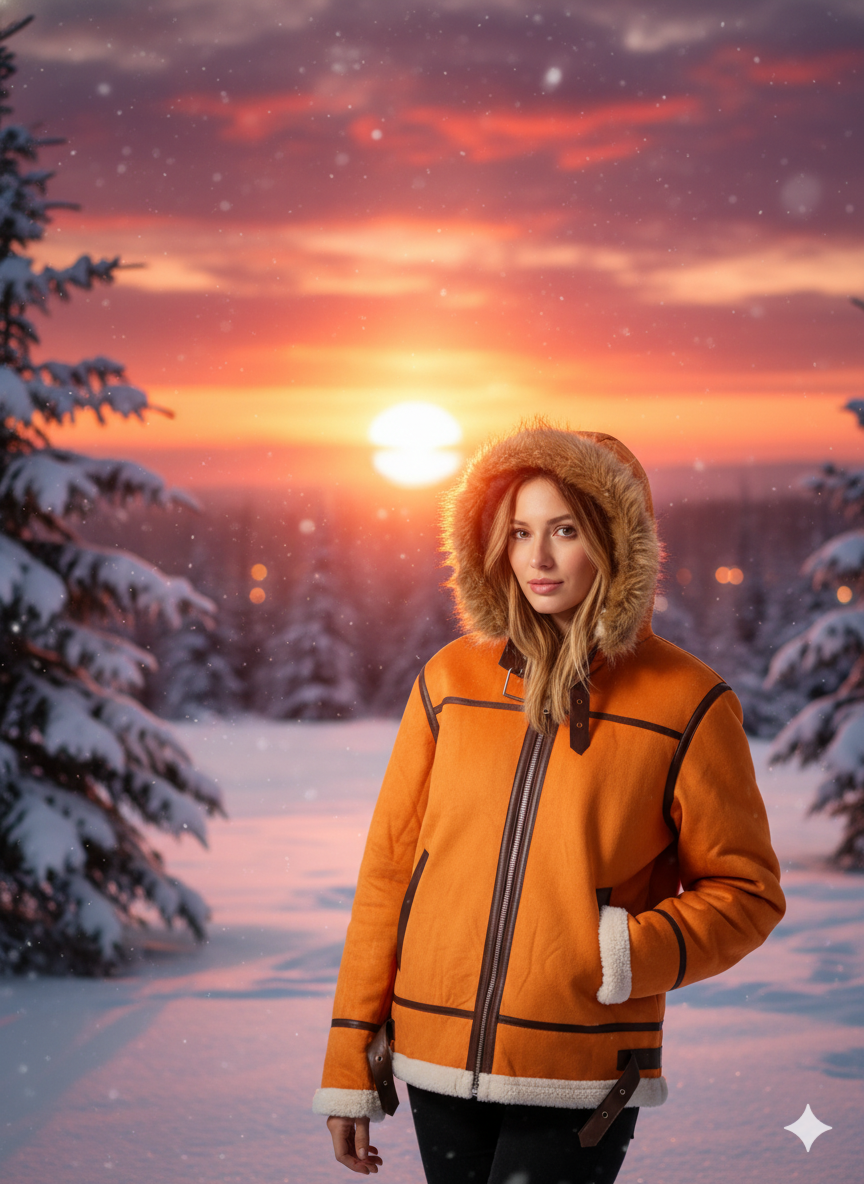 Drune | Schafsfelljacke mit Fellkapuze