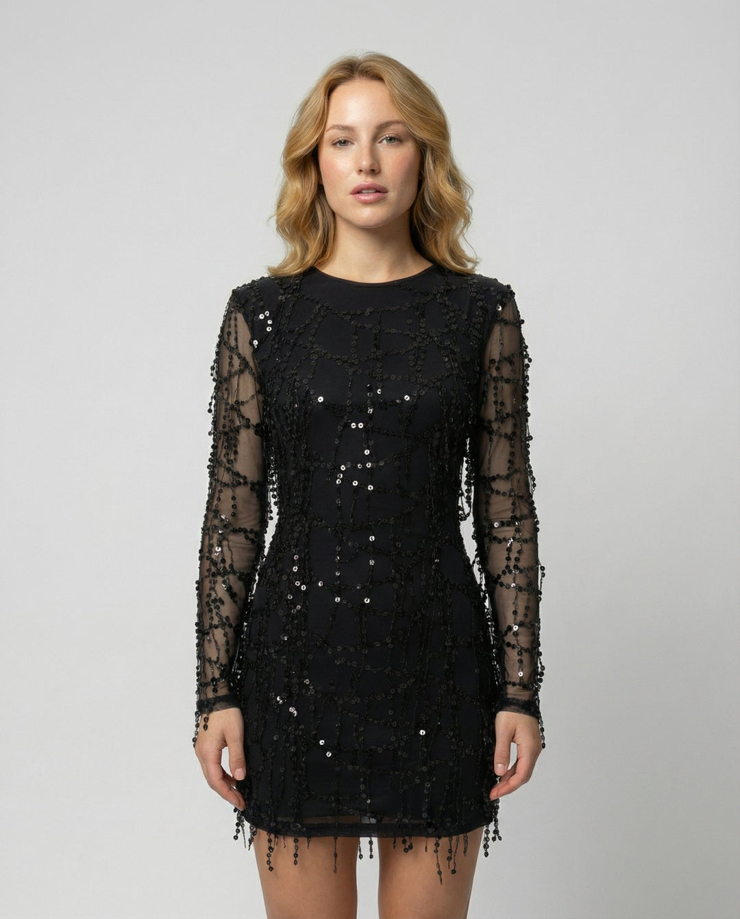 Elegantes Fransen Paillettenkleid Damen | Drune