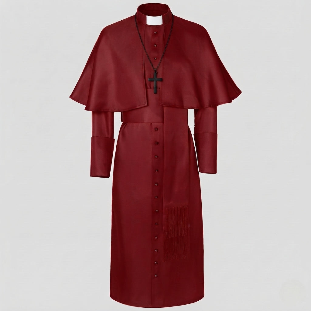 Damen Liturgisches Gewand mit eleganter Kragenpartie und stylischem Umhang Drune