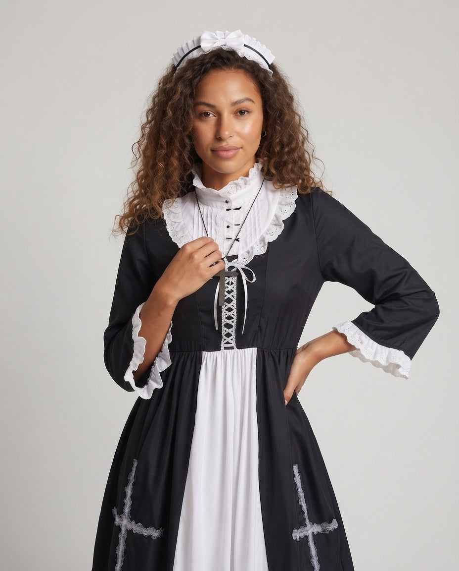 Damen Kostüm im Kleriker-Stil Drune