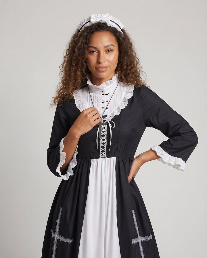 Damen Kostüm im Kleriker-Stil Drune