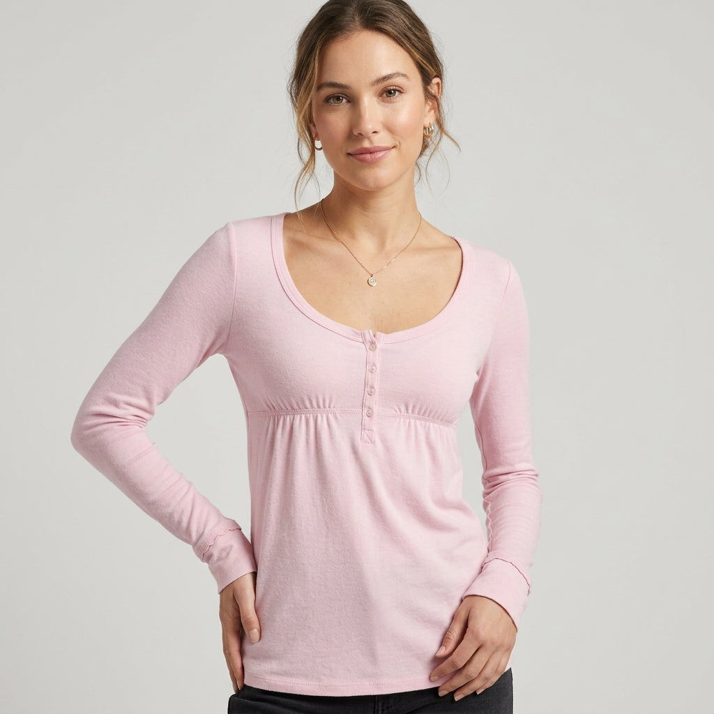 Damen Wickelshirt mit Empire-Taille, Satinbund und floralem Allover-Print Drune