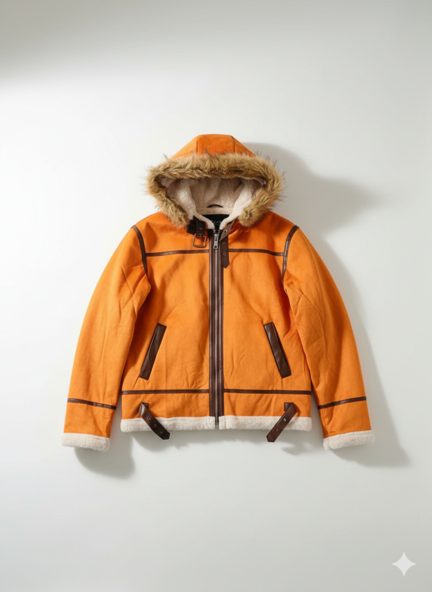 Drune | Schafsfelljacke mit Fellkapuze