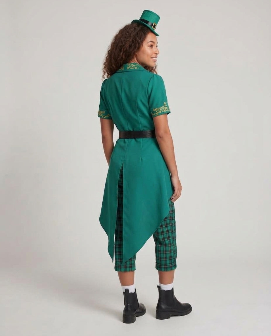Damen Kostüm als irische Leprechaun mit elegantem Blazerschnitt und Karomuster Drune