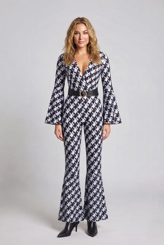 Damen Designer Jumpsuit mit weitem Ärmel Drune
