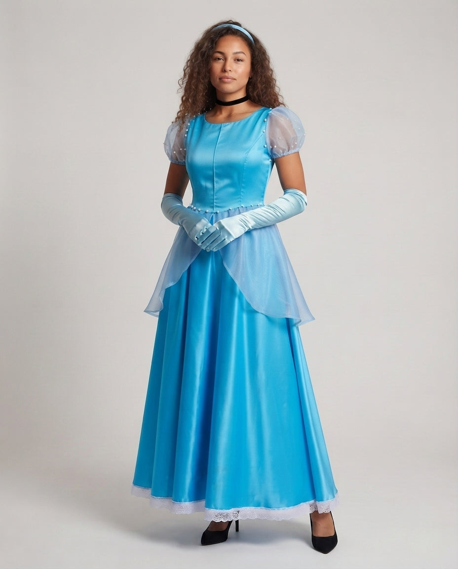 Damen märchenhaftes Ballkleid mit elegantem Überrock Drune