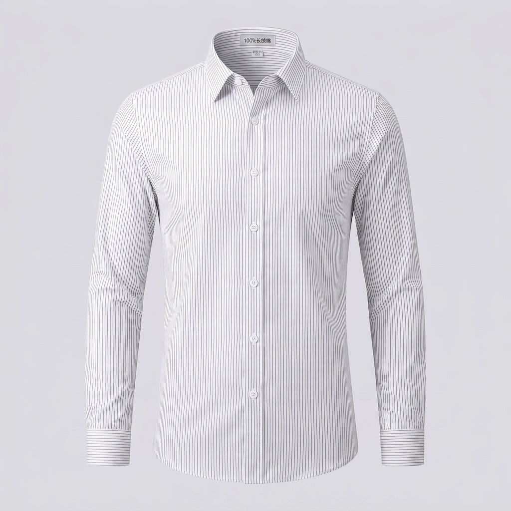 Herren Elegantes Langarmhemd mit feinen Streifen Drune