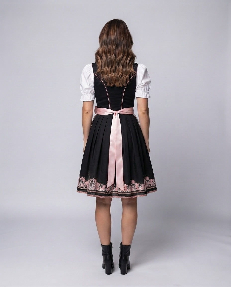 Damen Trachtenkleid mit feiner Spitze und elegantem Gürtel Drune