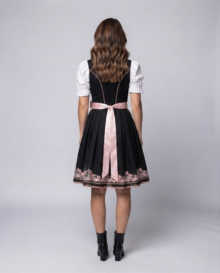 Damen Trachtenkleid mit feiner Spitze und elegantem Gürtel Drune