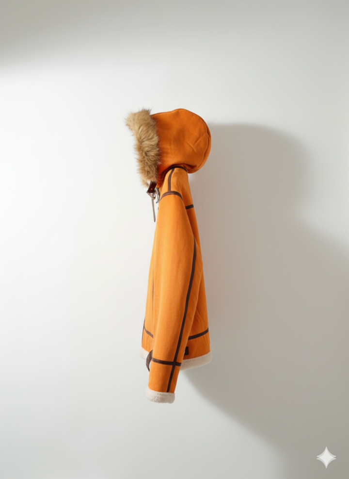 Drune | Schafsfelljacke mit Fellkapuze