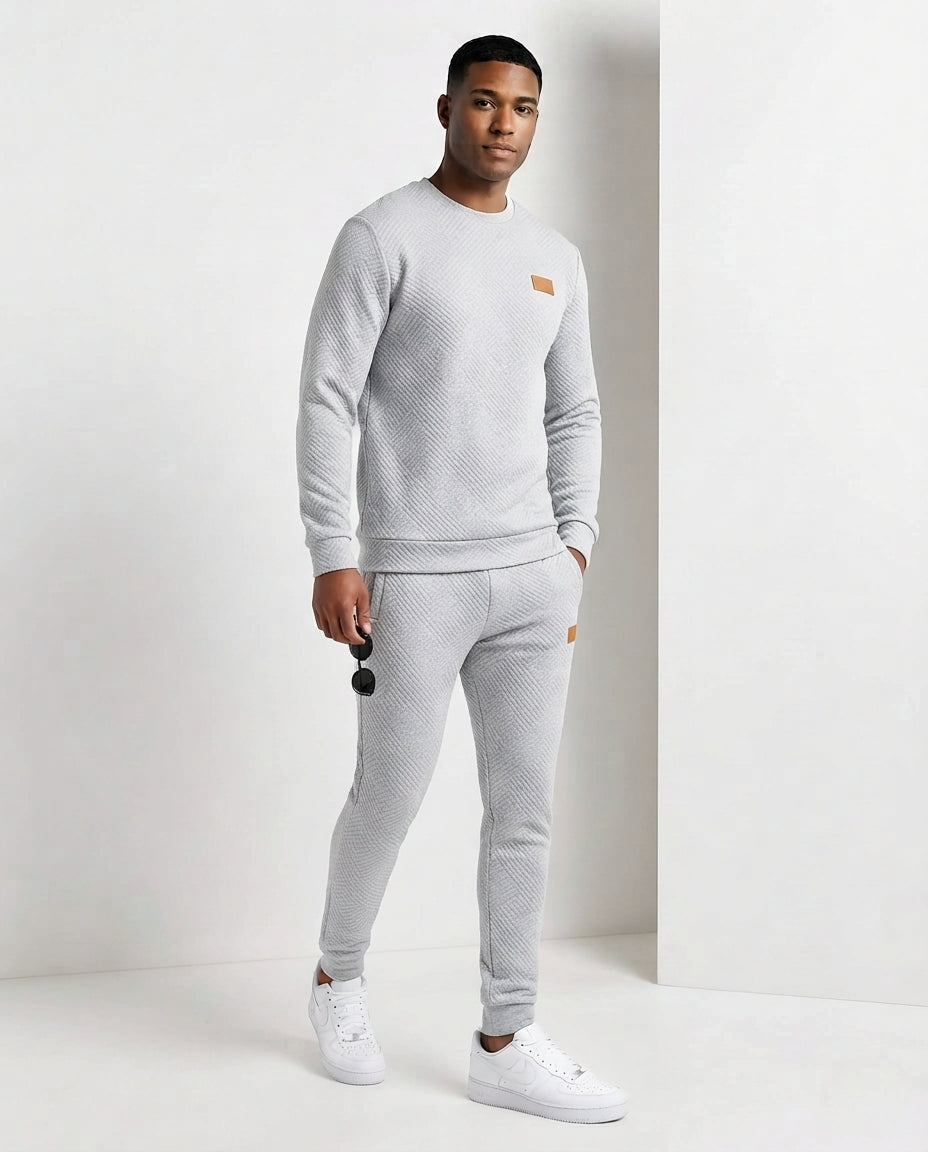 Herren Strukturierter Rundhals-Pullover aus leichtem strukturiertem Strick Drune