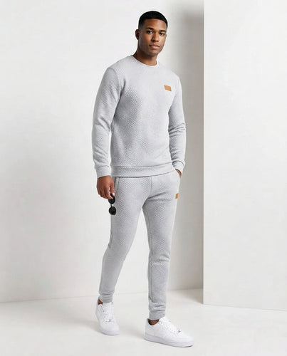 Herren Strukturierter Rundhals-Pullover aus leichtem strukturiertem Strick Drune