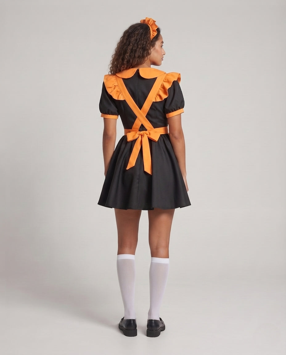 Damen verspieltes Dienstmädchenkleid mit Rüschendetails Drune