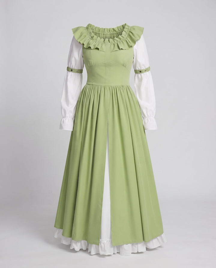 Frauen Vintage Maxi Kleid Drune
