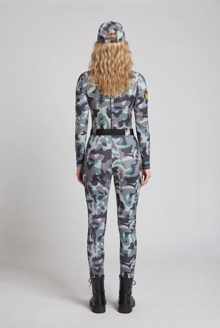 Damen Camo-Design Overall mit Reißverschluss Drune