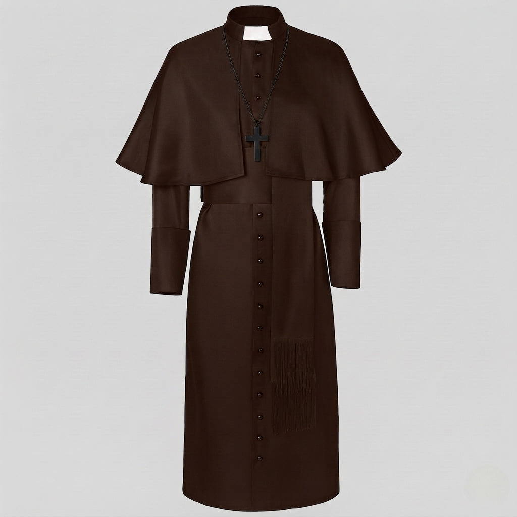 Damen Liturgisches Gewand mit eleganter Kragenpartie und stylischem Umhang Drune