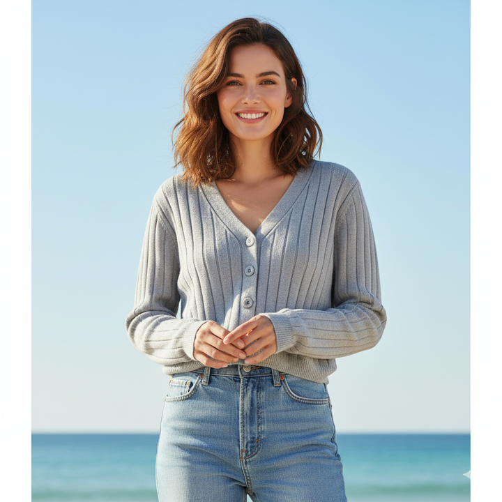 Drune | Schnürgestrickter Pullover mit V-Ausschnitt für Damen