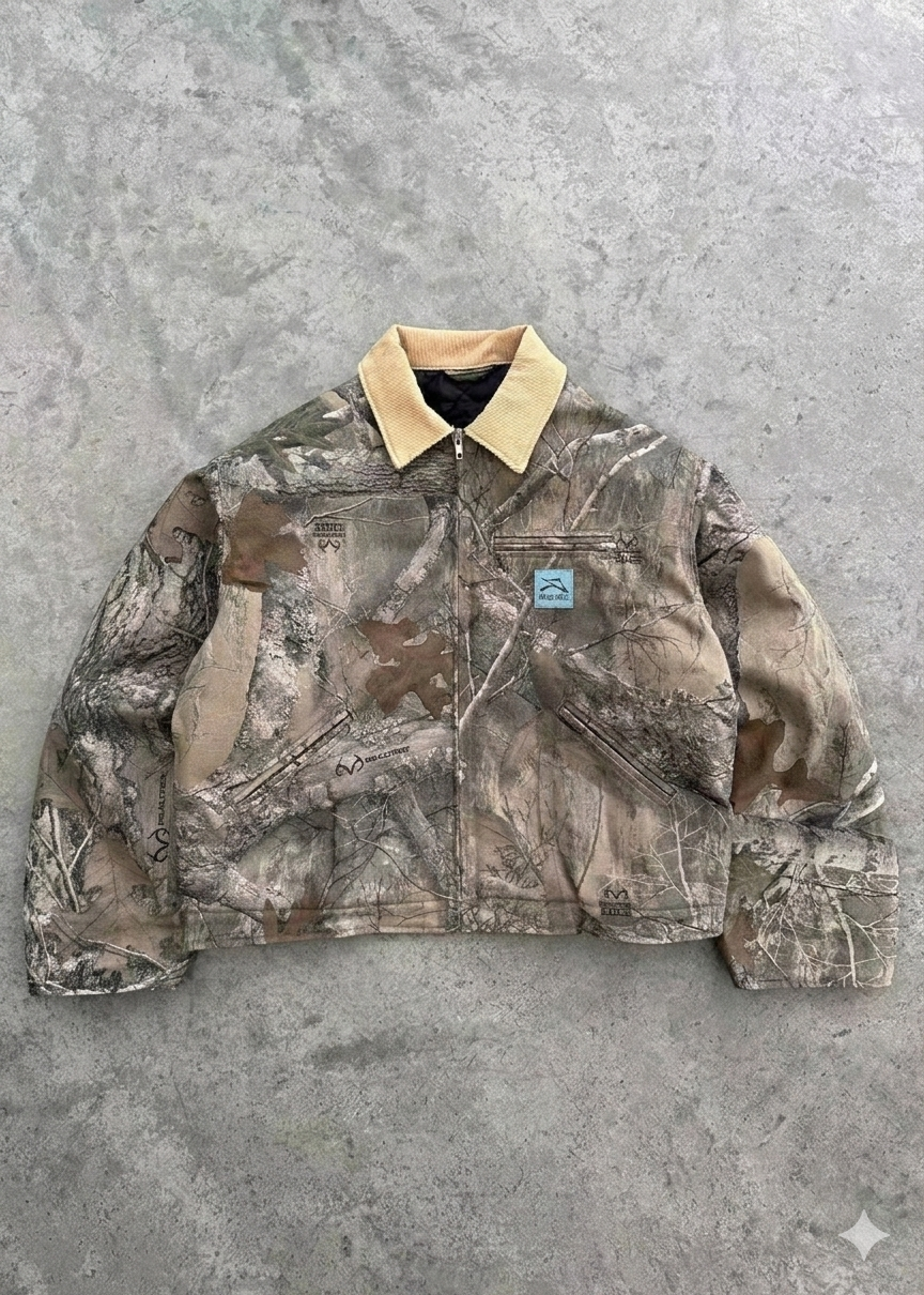 Herren Freizeitjacke im modernen Camouflage-Design mit hochschließendem Kragen Drune
