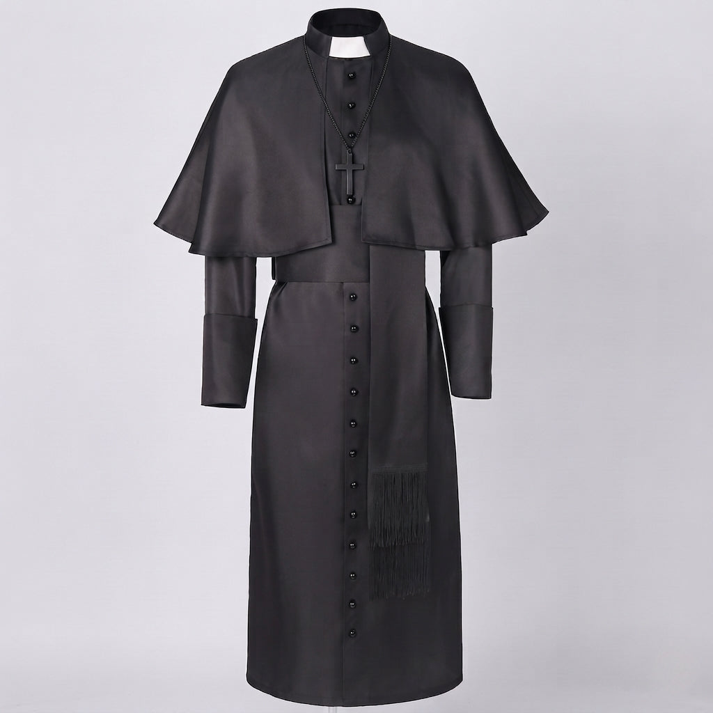 Damen Liturgisches Gewand mit eleganter Kragenpartie und stylischem Umhang Drune