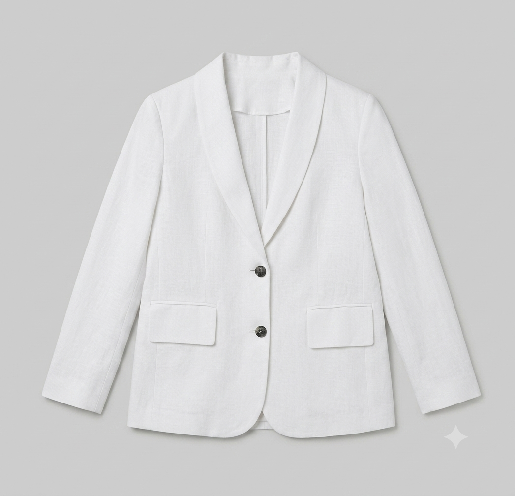 Drune | Oversized Relaxed Blazer – Weißes Zweiknopf-Design