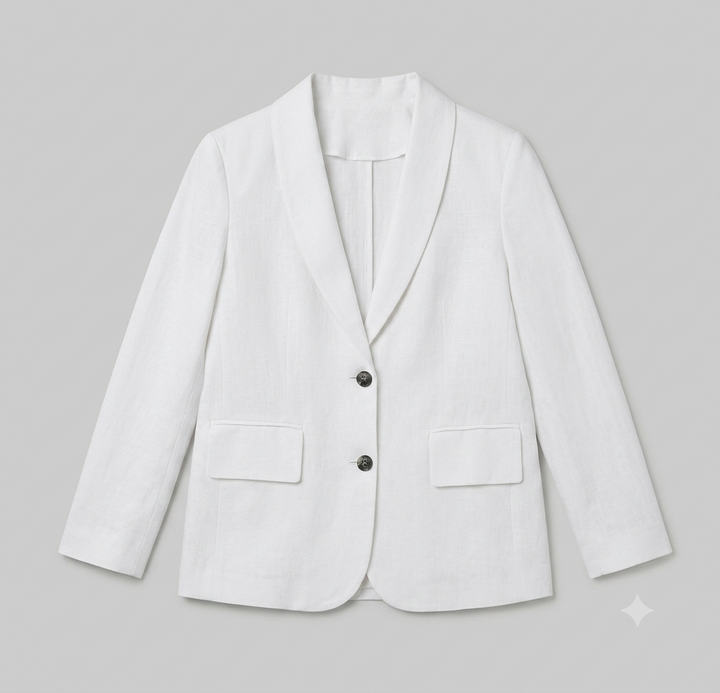 Drune | Oversized Relaxed Blazer – Weißes Zweiknopf-Design
