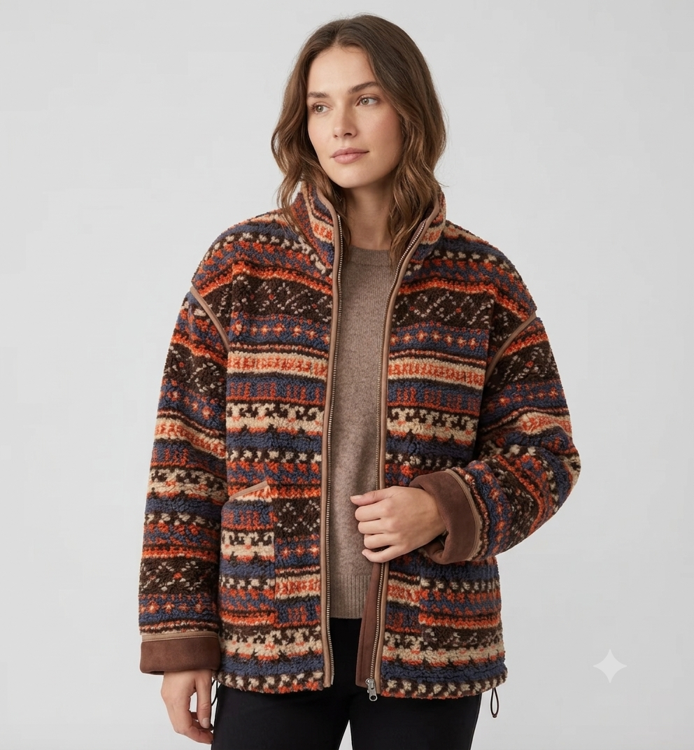 Drune | Boho-Winterjacke mit Ethno-Muster
