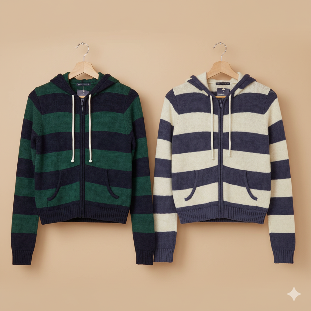 Drune | Strickjacke mit Kapuze und Reißverschluss