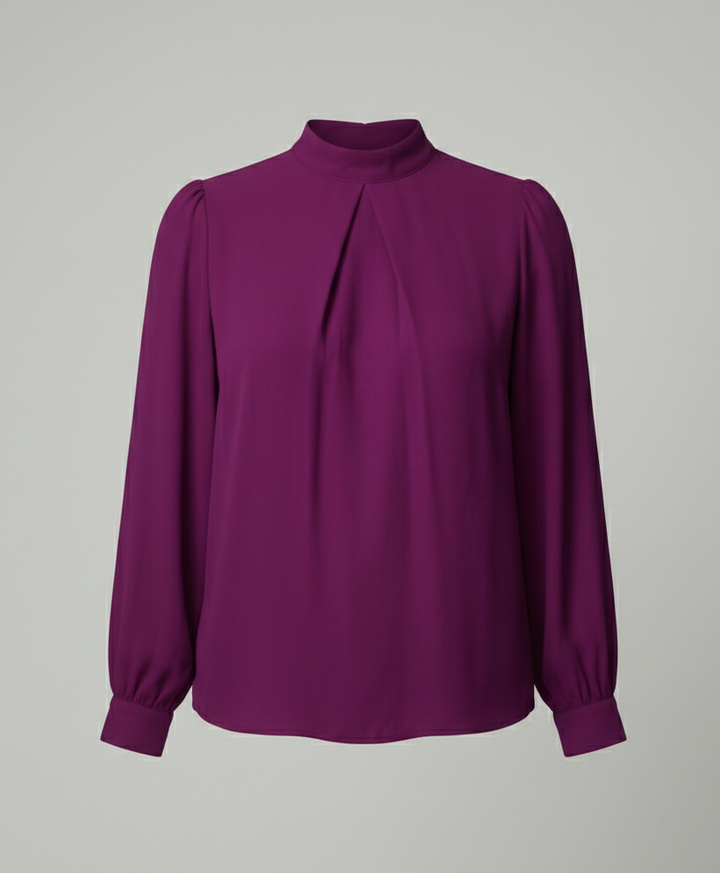Damen elegante Bluse mit Stehkragen Drune