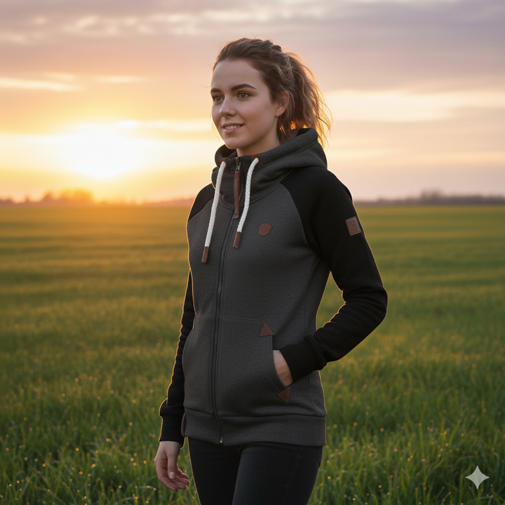 Drune | Lässiges Sweatshirt mit Halbem Reißverschluss
