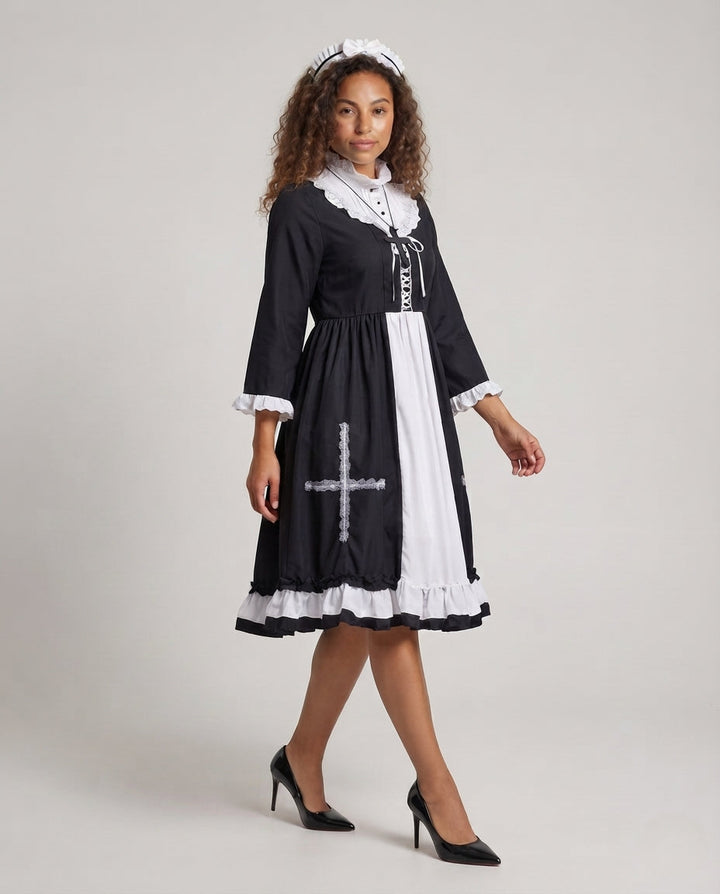 Damen Kostüm im Kleriker-Stil Drune
