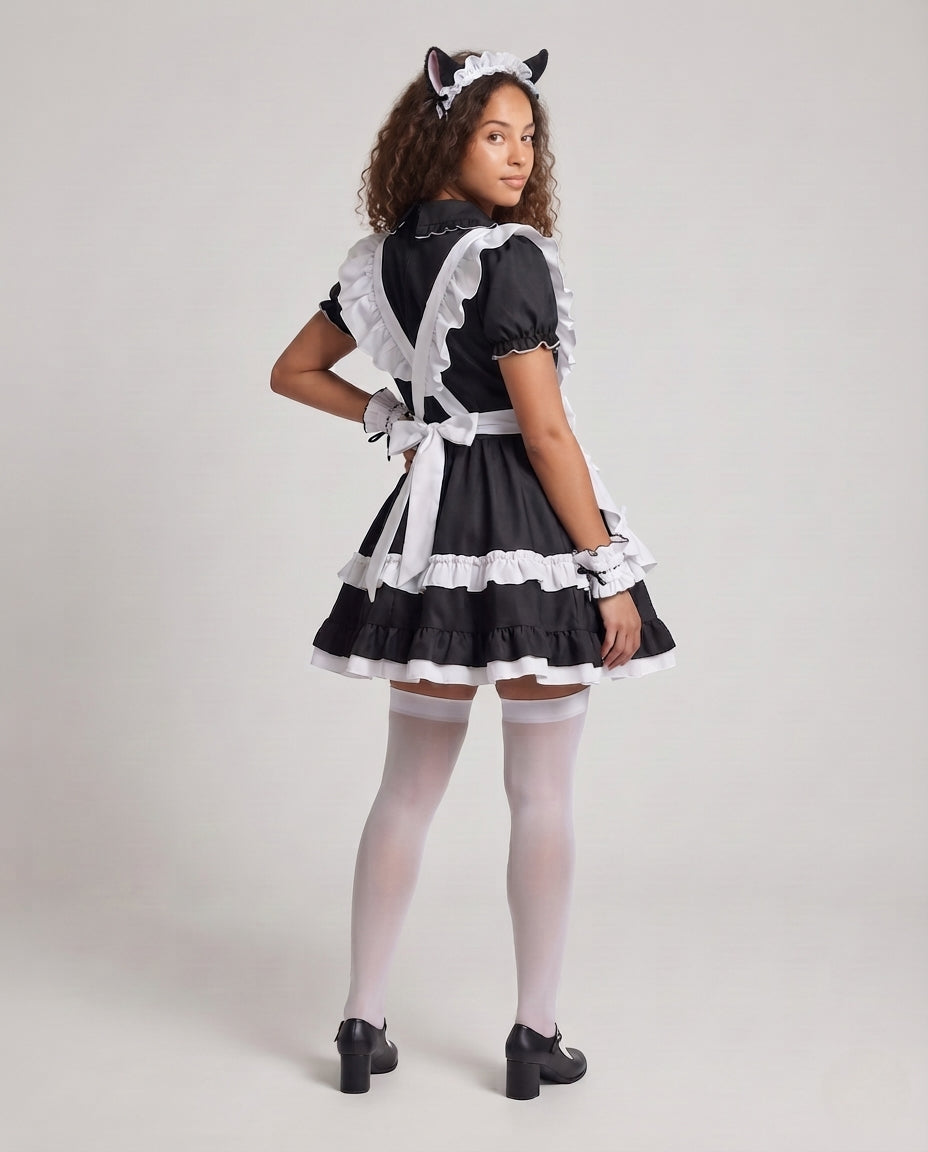 Damen Kostümkleid mit Rüschen Drune