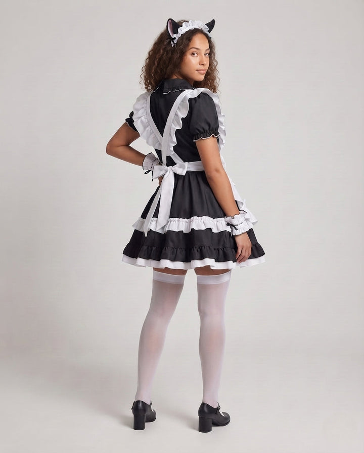 Damen Kostümkleid mit Rüschen Drune