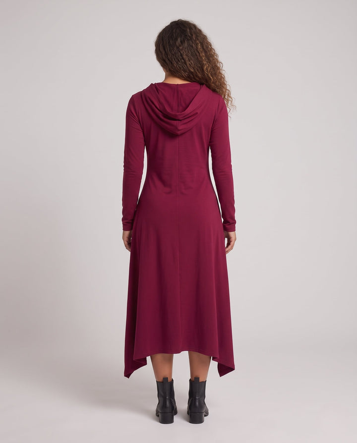 Damen Kapuzenkleid mit asymmetrischem Schnitt und eleganter Passform Drune