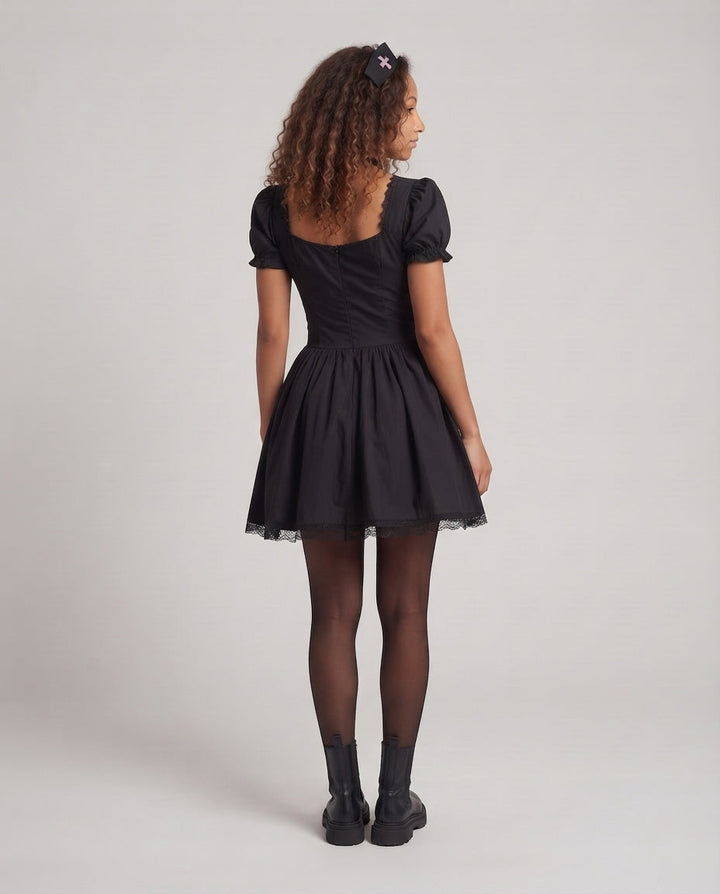 Damen verspieltes Corsagenkleid mit Rüschendetails Drune
