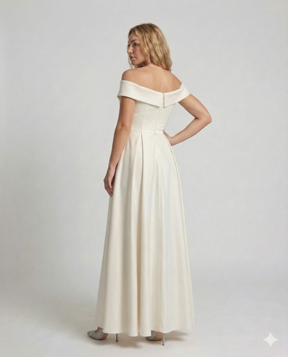 Damen Abendkleid mit Cape Ärmeln