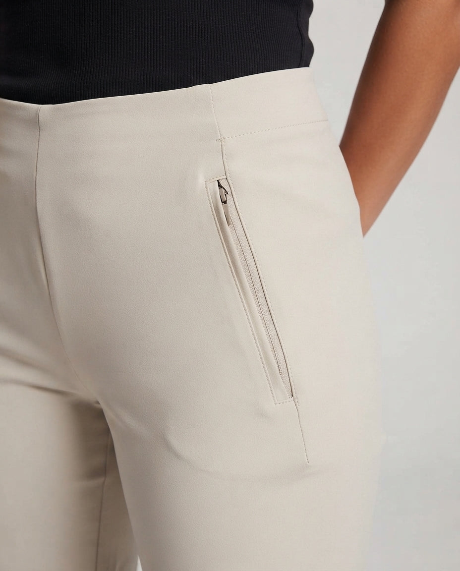 Damen Stretch Trekkinghose mit elastischem Bund und Reißverschlusstaschen drune