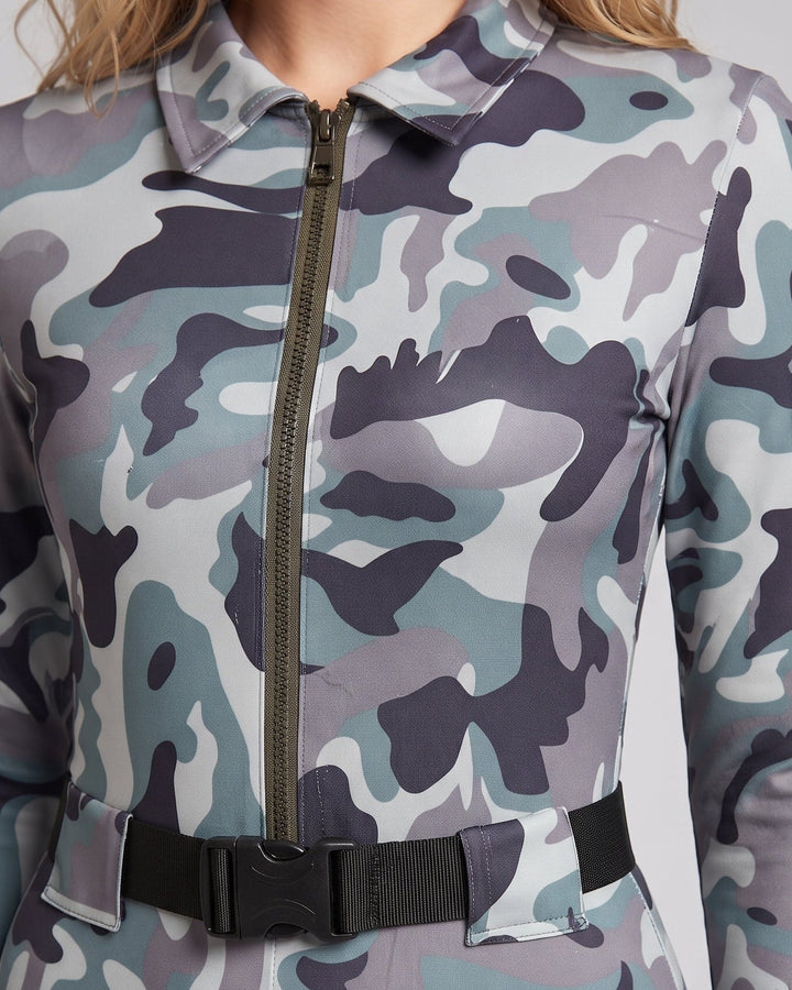 Damen Camo-Design Overall mit Reißverschluss Drune
