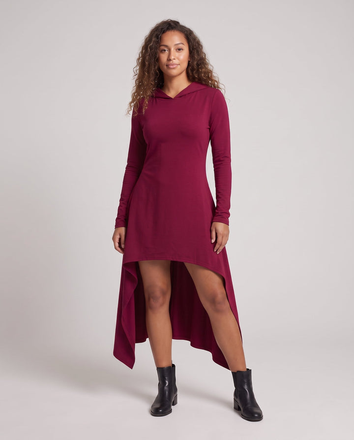 Damen Kapuzenkleid mit asymmetrischem Schnitt und eleganter Passform Drune