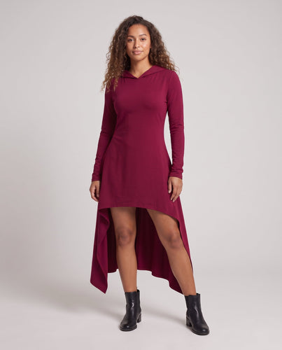 Damen Kapuzenkleid mit asymmetrischem Schnitt und eleganter Passform Drune