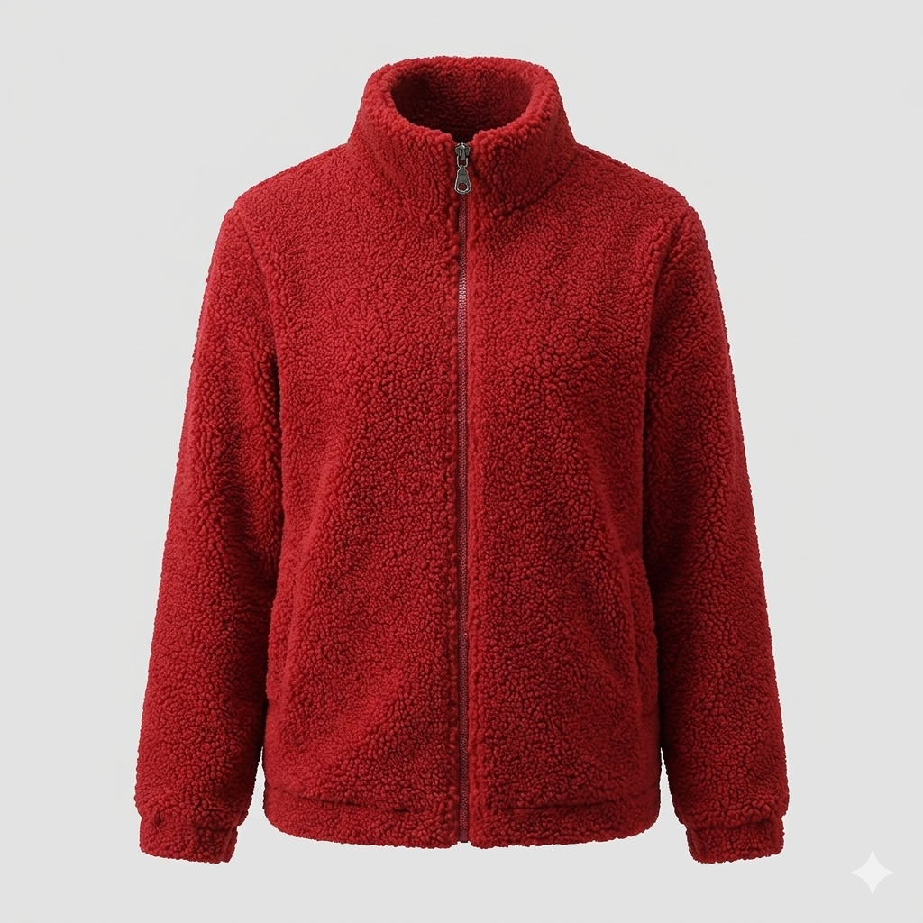 Drune | Damen Flauschige Fleecejacke mit hohen Kragen und seitlichen Taschen Drune