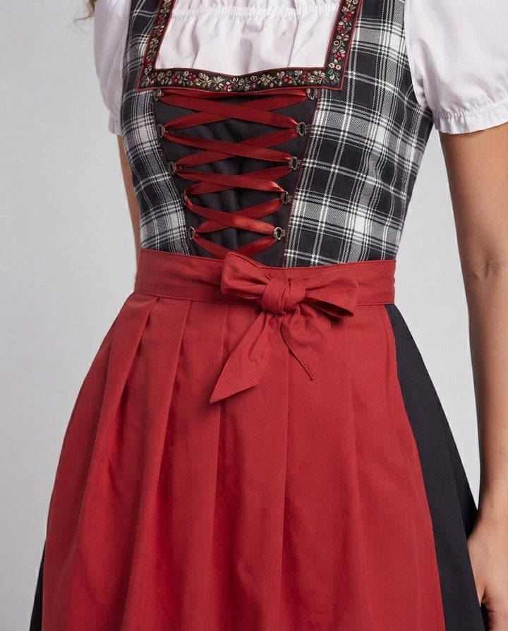 Damen Dirndl Kleid Drune