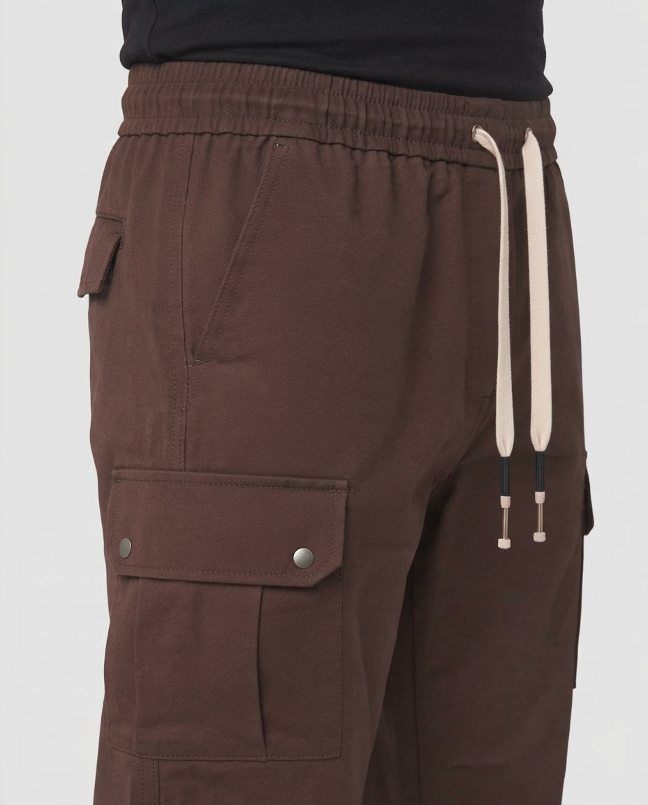 Herren Baggy Cargo Hose mit elastischem Tunnelzug, multifunktionalen Taschen & entspannter Silhouette drune