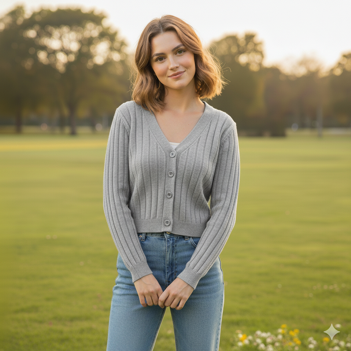 Drune | Schnürgestrickter Pullover mit V-Ausschnitt für Damen