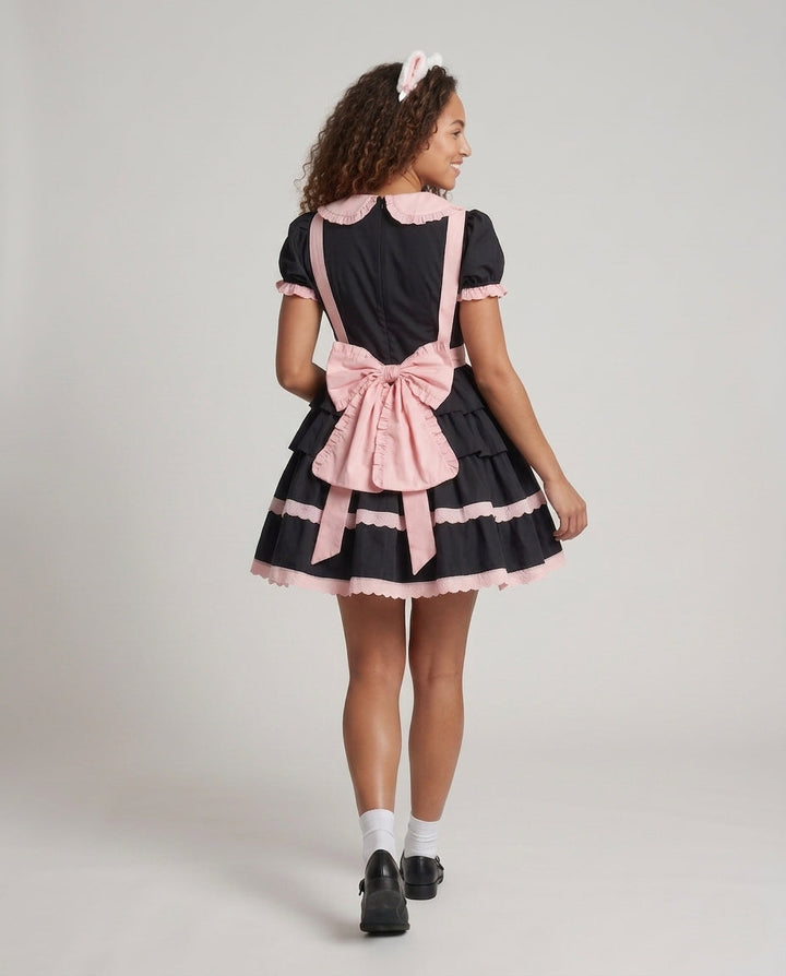 Damen verspieltes Schürzenkleid mit Herzdetails und Rüschenelementen Drune